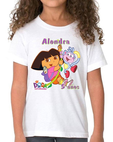 Camisetas personalizadas para Cumpleaños infantiles Dora 