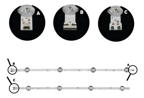 Kit Barramento De Led 48j5000 / 48j5200 - 8 Barras