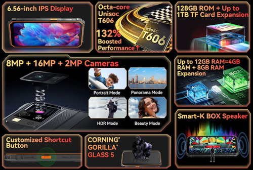Smartphone Doogee Cseries C55 4800pro 128gb 12gb