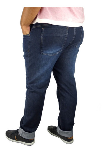 Imagem 2 de 4 de Calça Jeans Masculina Lycra Tamanho Grande Plus Size Até 60