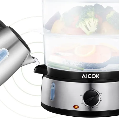 Vaporera Eléctrica Aicok 3 Niveles - Ve4401 Color Gris Frecuencia 110v