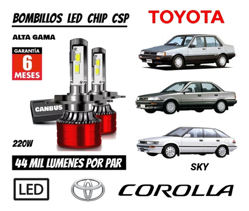 Bombillo Led Chip Csp De 44 Mil Lumenes 220w Toyota Corolla 