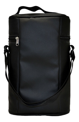 Imagen 2 de 2 de Bolso Matero Termico Equipo De Mate Liso Negro Ecocuero