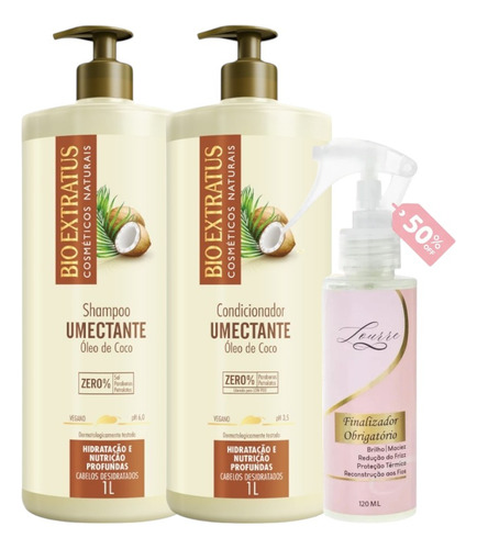 Kit Umectante Bio Extratus1 Shampoo + Cond 1l+lourre 120ml