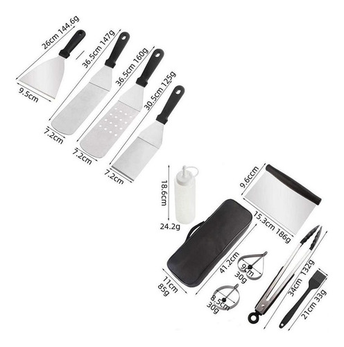 Conjunto De Acessórios Para Grelha, Raspador E Ferramenta