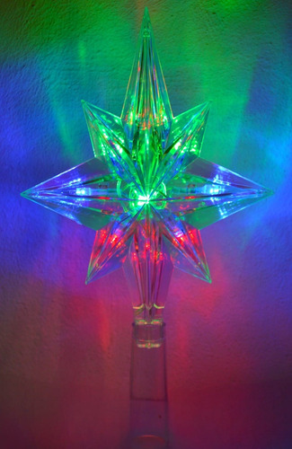 Estrella Punta De Árbol Navideña Multicolor Decorativa 10 L