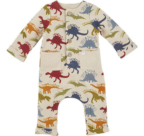 Mud Pie Baby Boy Bodysuit, Dinosours, 3-6 Meses