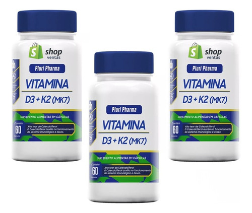 Vitamina D3 10.000ui + Vitamina K2 Mk7 150mcg C/180 Cápsulas