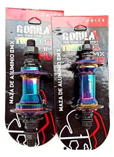 Jgo Par Mazas Tornasol Gorila Bmx 1/2 Y 3/8 Balero Sellado