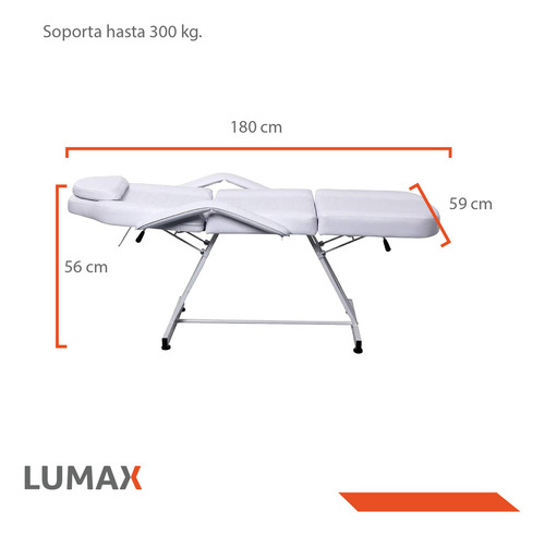 Camilla Reclinable Plegable Para Tatuador Masajes Portatil Color Blanco