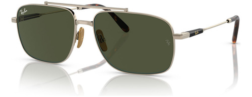 Óculos De Sol Ray Ban Michael Titanium Rb8096 926531-59 Cor Ouro Cor da armação Dourado Cor da haste Dourado Cor da lente Verde