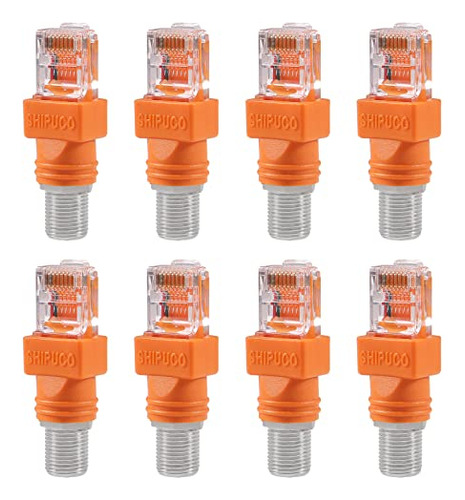 Paquete De 8 Adaptadores Rf A Rj45, Conexin Coaxial Effect