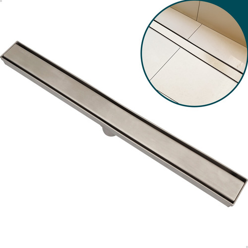 Ralo Linear 90 Cm Aço Inox Tampa Invisível Oculto Retangular Box Banheiro Luxo Não É Pvc Dona D.cor