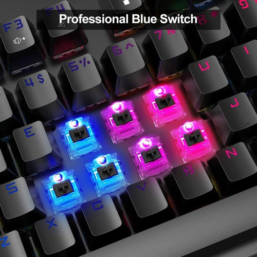 Imagen 7 de 9 de Teclado Mecánico Gamer Retroiluminado 104 Tecla Black- Ajazz