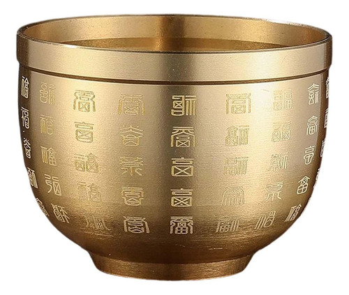 Latón Feng Shui Bowl Money Bank Fortune Cilindro 6,5 Cm