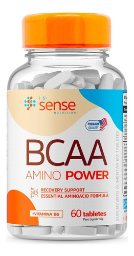 Bcaa Amino Power 1.2g 60 Tabletes - Life Sense Nutrition Sabor Without flavor