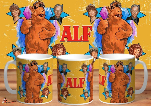 Taza De Ceramica Alf Serie Retro Tv Conmemorativa 4k Art