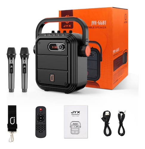 Jyx Karaoke Machine Con 2 Micrófonos Inalámbricos, 5200 Mah