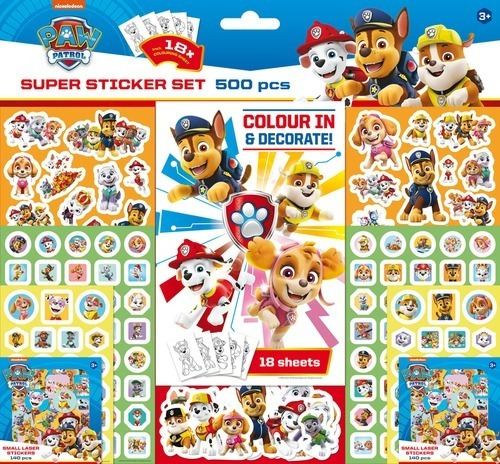 Libro Super Set 500 Pegatinas Paw Patrol-patrulla Canina