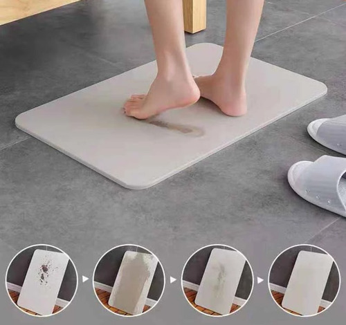 Imagen 4 de 6 de Tapete Para Baño De Diatomita Súper Absorbente, Anti-hongos