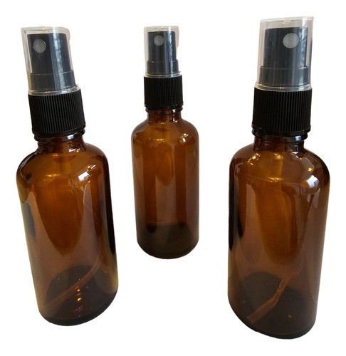 Botella Envase Vidrio Spray 50 Ml Ambar - Pack 15 Unidades