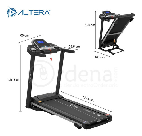Imagen 4 de 6 de Cinta De Correr Electrica 3 Niveles De Inclinacion Motor 2hp