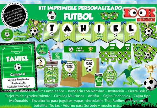 Kit Imprimible Candybar Futbol Soccer Personalizado Pdf