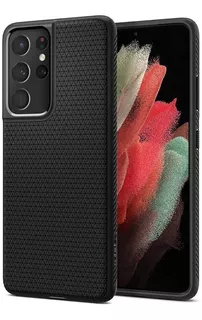 Case Spigen Liquid Air Para Galaxy S21 Ultra 2021 Negro Mate