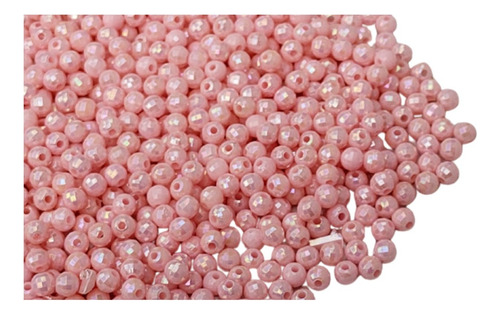 2500 Perlas De Plástico Rosa 6mm Para Elaboración Pulsera