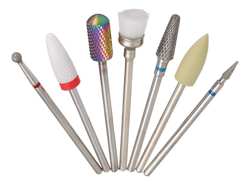 Juego De 7 Brocas Para Uñas Para Quitar Gel De Limpieza De C