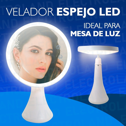 Velador Espejo Luz Led Lámpara Recargable Usb Maquillaje