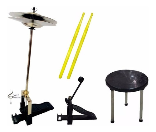 Bateria Infantil Luen Star Kids Azul Com Chimbal - Completa