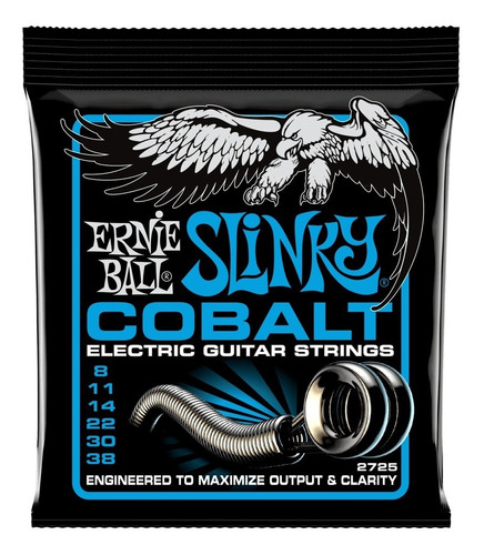 Ernie Ball Slinky Cobalt 2725 Cuerdas Guitarra 0.8-38