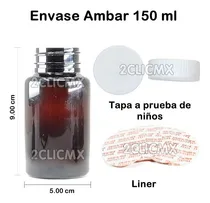 Comprar 25 Envases Frasco Pastillero Capsulero 150 Ml Ambar Tapa Seg