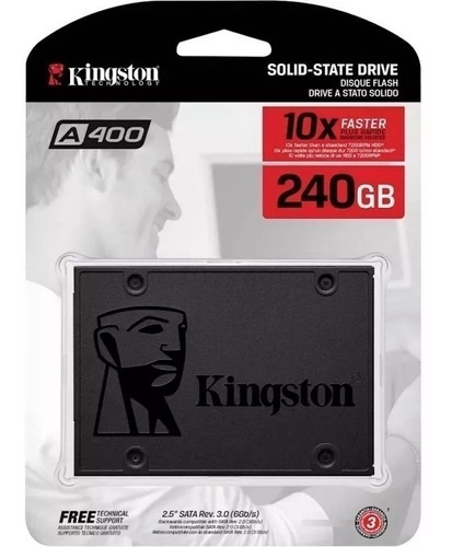 Disco Estado Solido Kingston 240gb Ssdnow A400 Sata Iii 2.5