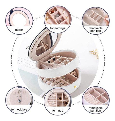 Joyero, Organizador De Joyas De Viaje, Estuche Portátil Para