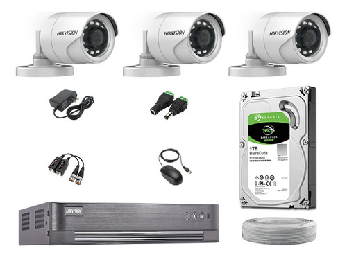 Cámaras Seguridad Exterior Kit 3 Hd 720p + Disco 1tb P2p