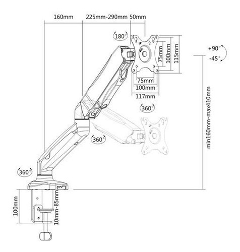 Brazo Soporte Para Portatil Soporte De Escritorio Laptop