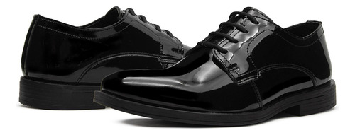 Zapato De Vestir Charol Negro Formal Oficina Para Hombre
