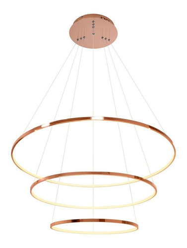 Imagem 5 de 5 de Pendente Birdie 80cm X 42cm Led 39w Rose Gold Bella Kw002e