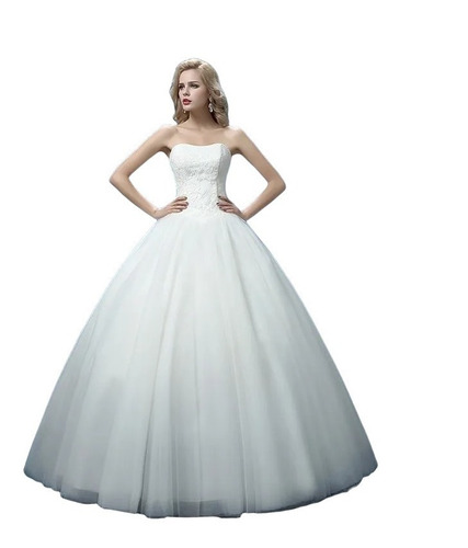 Imagem 1 de 6 de Vestido De Noiva Organza Luxo Importado Pronta Entrega