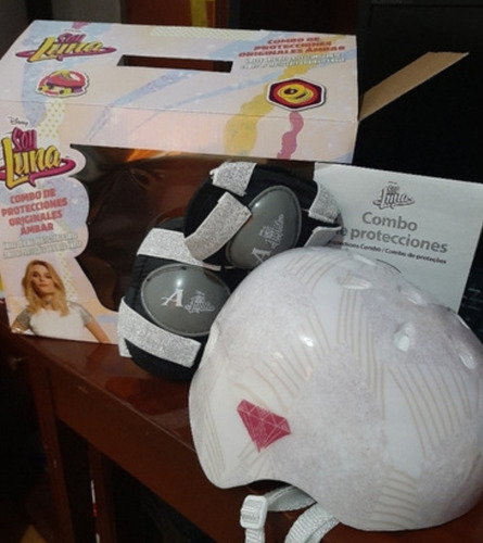 Casco De Ambar De Soy Luna Original Con Rodilleras Y Coderas