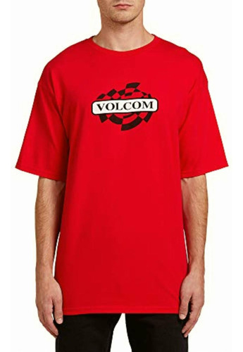 Volcom Camiseta De Manga Corta Ovalada Para Hombre, Rojo,