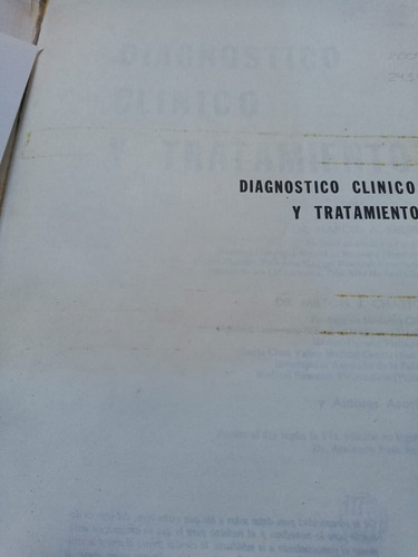 Diagnostico Clinico Y Tratamiento (Usado)