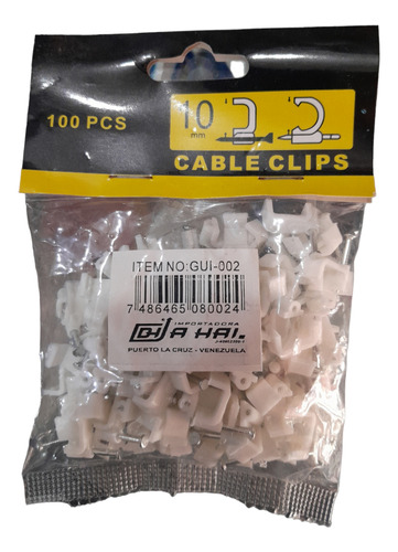 Grapa Para Cable De 10mm Bolsa De 100 Unidades