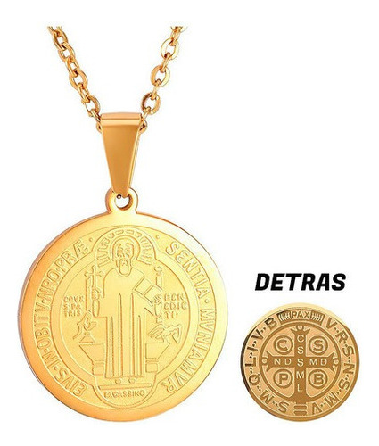 Collar San Benito Medalla Grande Acero + Estuche Dayoshop
