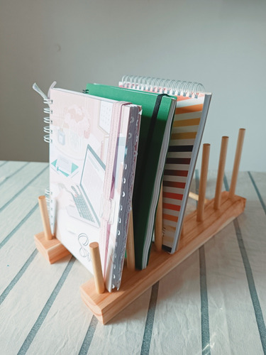 Exhibidor Posaplatos Organizador Libros Agendas Madera Pino