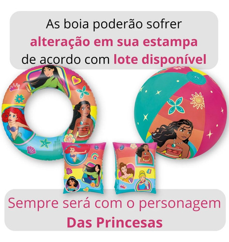 Piscina De Armação 6200l + Bola Inflável + 2 Boias Princesas