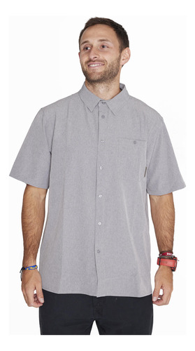 Camisa M/c Sport Shirt Short Sl Gris Hombre