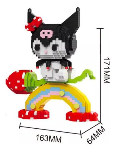 Bloques Armables 3d Kuromi Hello Kitty 1567pcs Nivel 5
